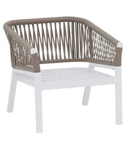 Fauteuil de jardin en aluminium Oriengo - Taupe et Blanc