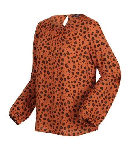 Womens/ladies hadria animal print blouse copper almond Regatta