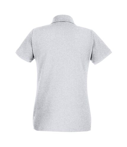 Womens/Ladies Fitted Short Sleeve Casual Polo Shirt (Gray Marl)