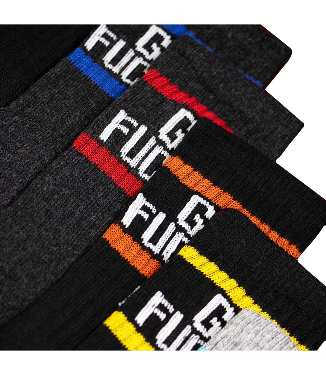 Pack Of 6  Mens Text Socks  Multicoloured Norfolk & Way-4