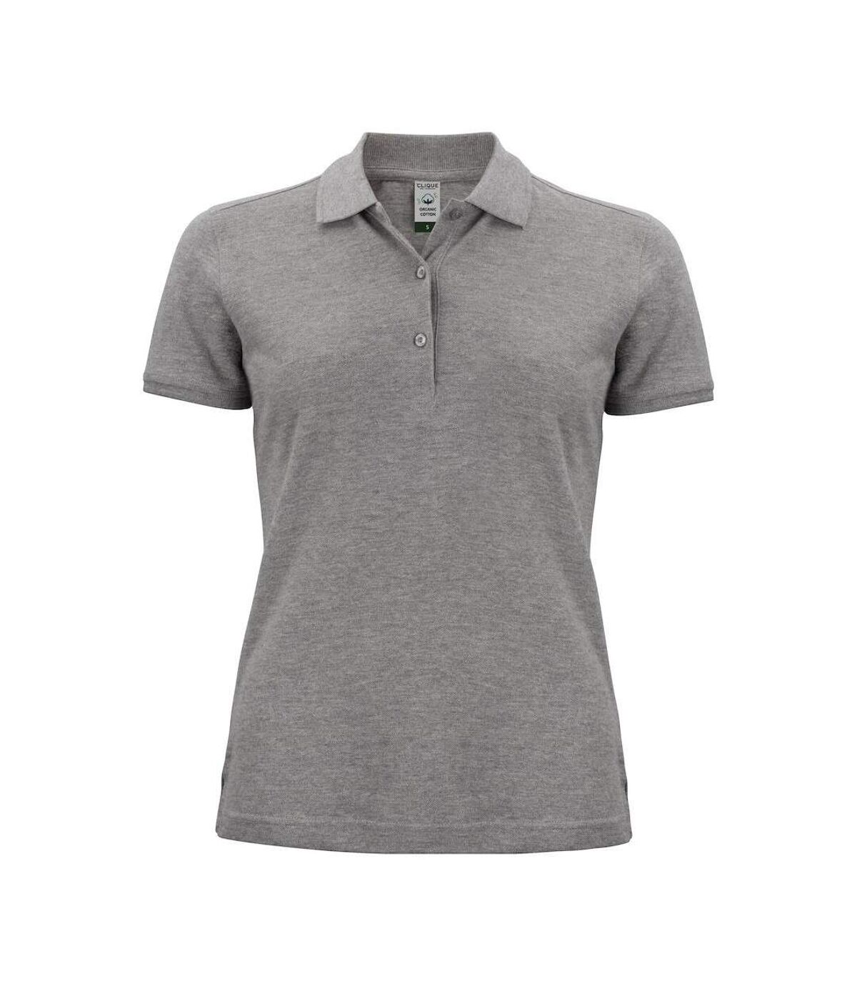 Clique Womens/Ladies Cotton Polo Shirt (Grey Melange)