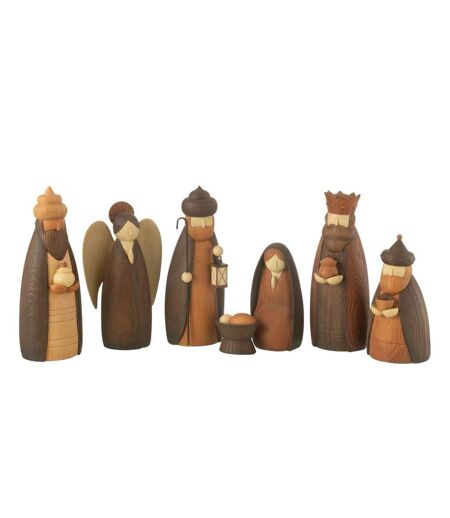 Crèche de Noël en Résine 7 Santons 22cm Marron