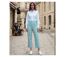 MAYFLOWER Basic Stretch : Pantacourt femme Bleu Ciel Lagon en coton extensible-4