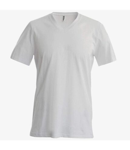T-shirt à manches courtes et col en V coupe cintrée Kariban pour homme (Blanc) - UTRW707