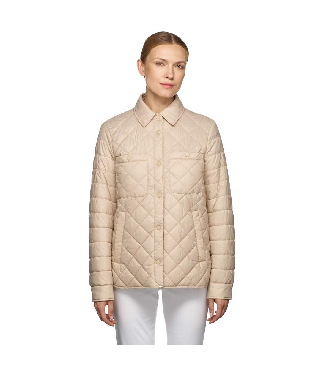 Veste chemise amabel femme beige Geox-1