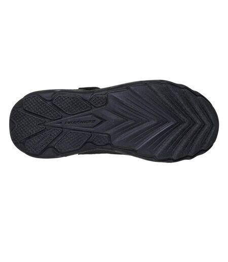 Childrens/kids Elite Sport Waterproof Lace Up Walking Shoes Black Skechers