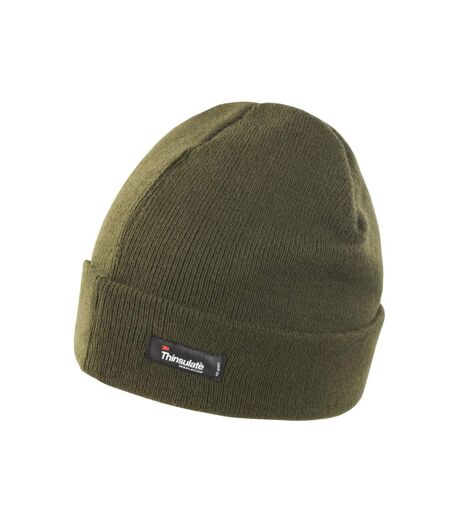 Result Winter Essentials Unisex Adult Ribbed Thinsulate Lightweight Beanie (Olive) - UTRW9668