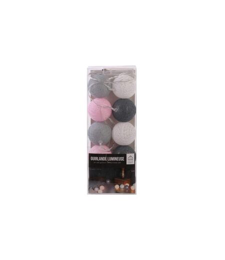 Guirlande Lumineuse à Led 10 Boules 175cm Gris Rose