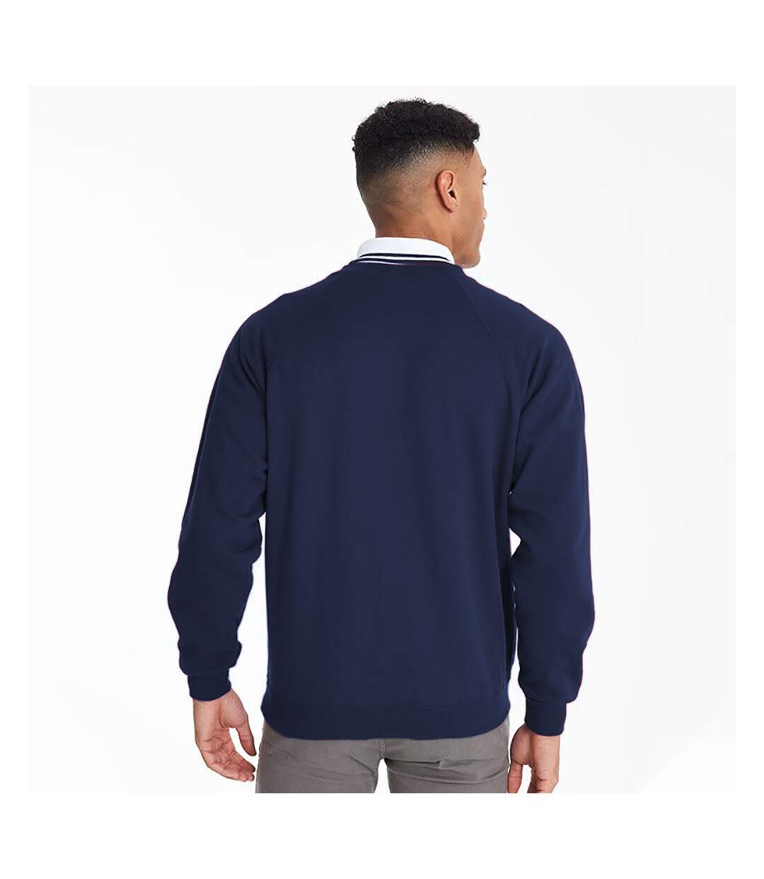 Sweatshirt avec col en v homme bleu marine Maddins