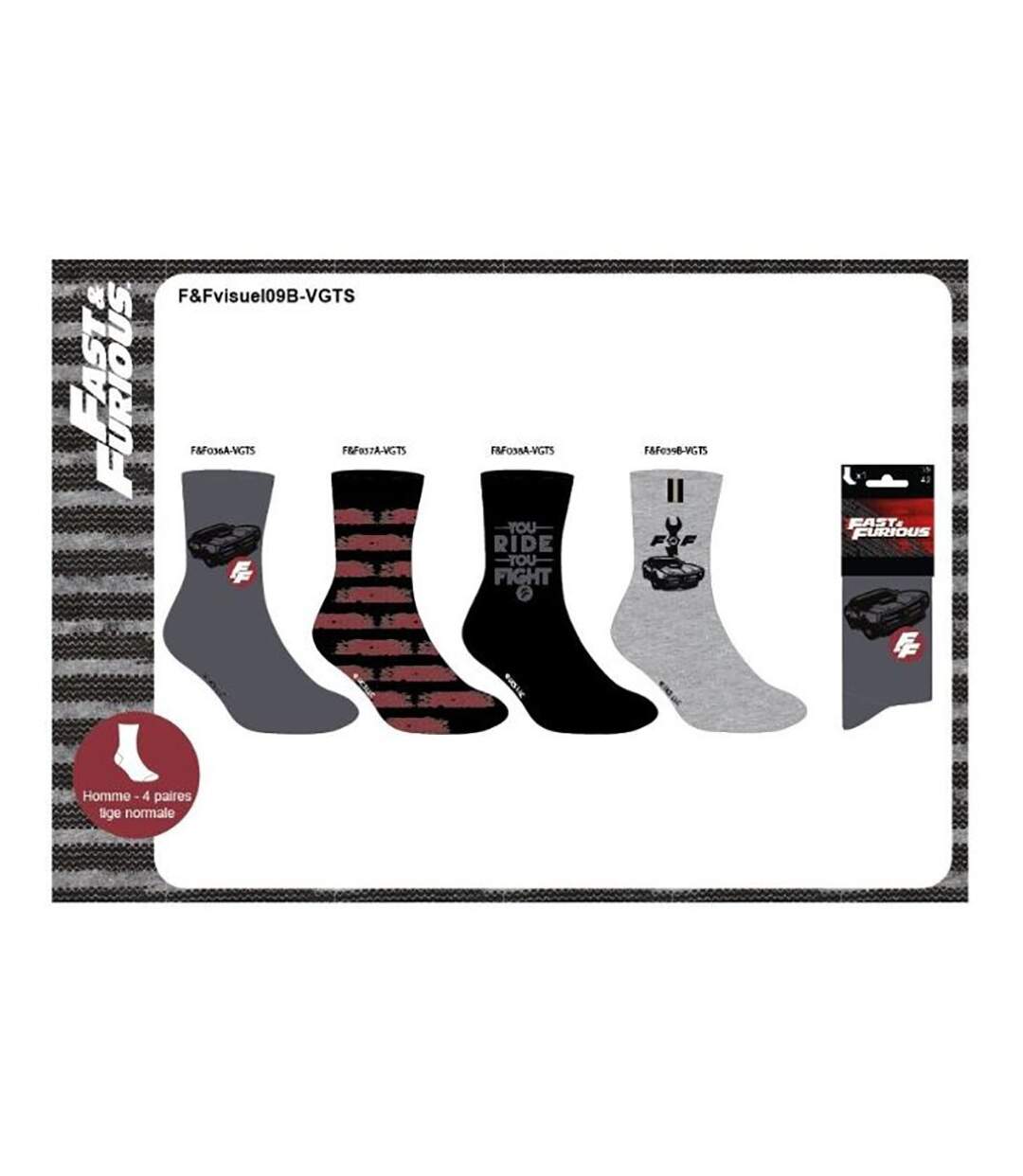 Chaussettes Pack HOMME FAST AND FURIOUS Pack de 4 Paires 1587-5