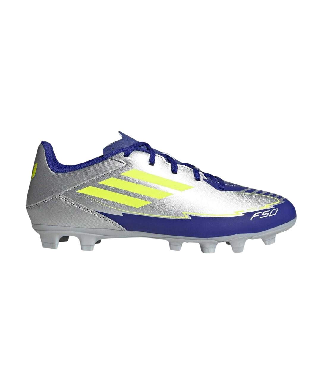Mens F50 Club Regular Firm Ground Football Boots Silver Blue Adidas-1