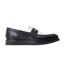 Mens Sid Leather Penny Loafers Black White Base London-3