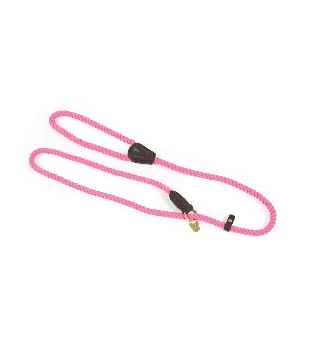 Rope leather dog slip lead one size pink Digby & Fox-1