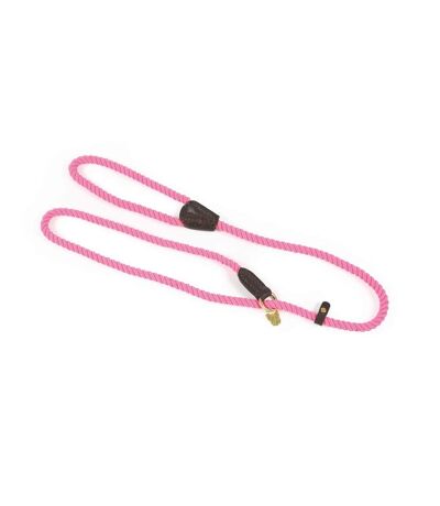 Rope leather dog slip lead one size pink Digby & Fox