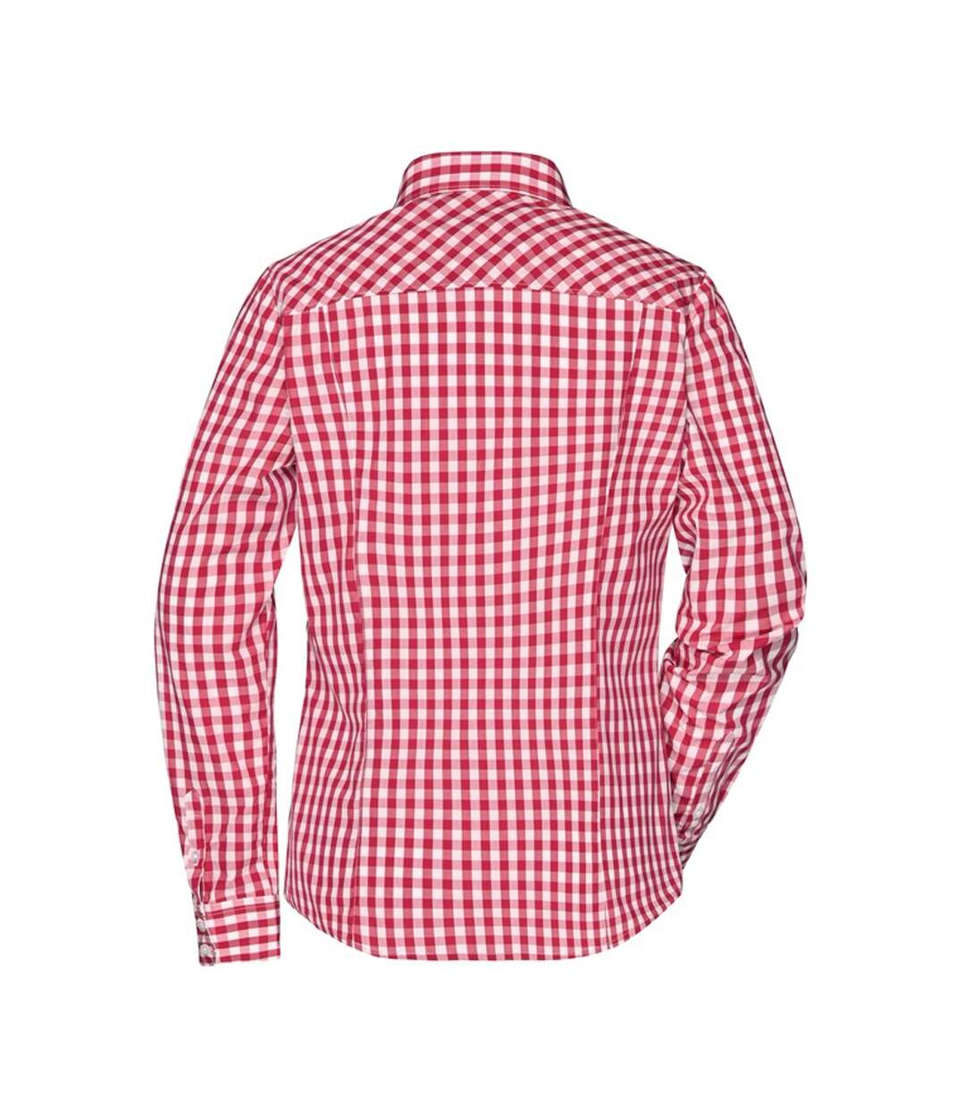 Blouse Motif/style À Carreaux Femme Rouge Blanc James And Nicholson-2