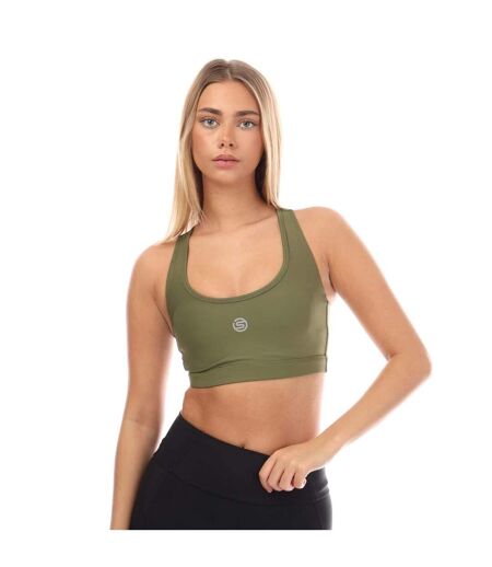 Womens/ladies Series-3 Active Sports Bra Khaki Green Skins