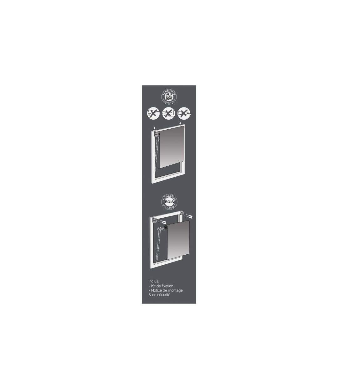 Store Enrouleur Tamisant Forelista 45x180cm Anthracite-3