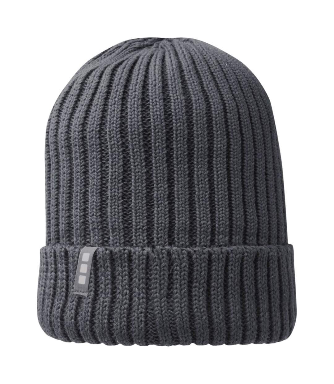 Unisex adult ives organic cotton beanie storm grey Elevate-1