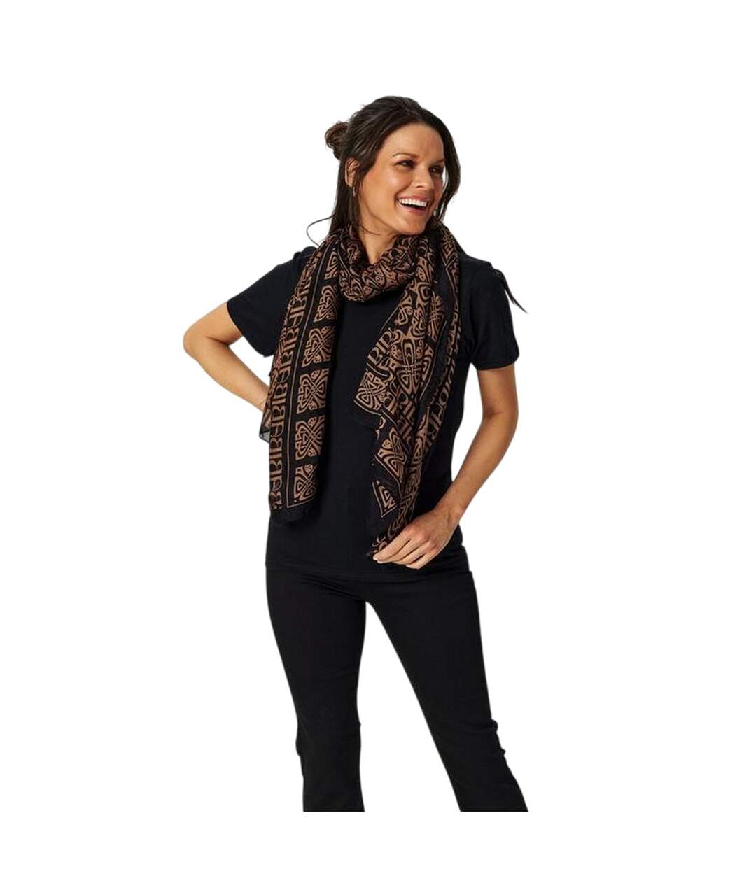 Blair Celtic Knots Scarf One Size Black Gold Biba-3