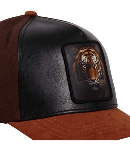 Casquette trucker bi-matière semi curved avec écusson animal Tiger Hatfield