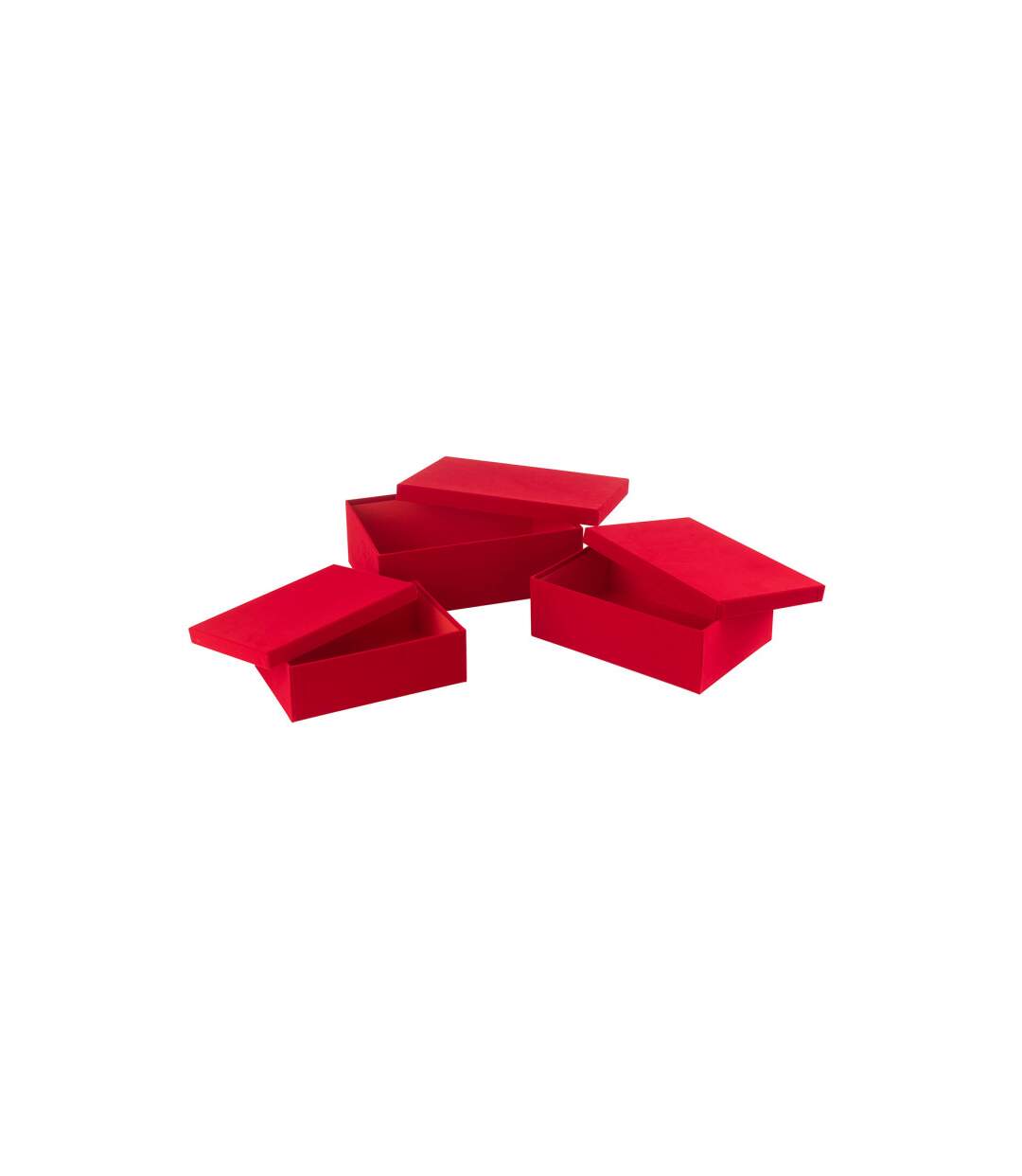 Lot de 3 Boîtes de Rangement Vaughn 36cm Rouge-3