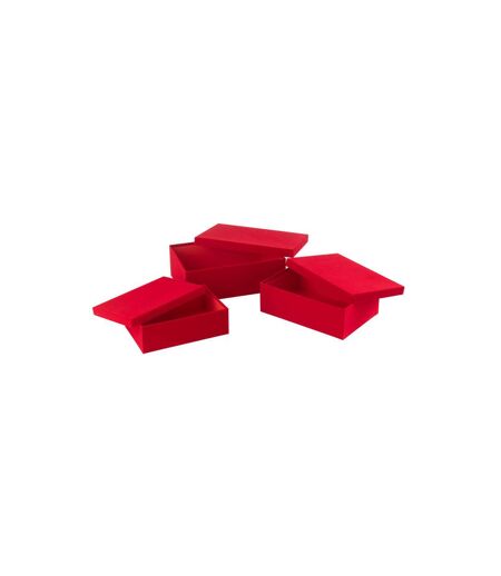 Lot de 3 Boîtes de Rangement Vaughn 36cm Rouge