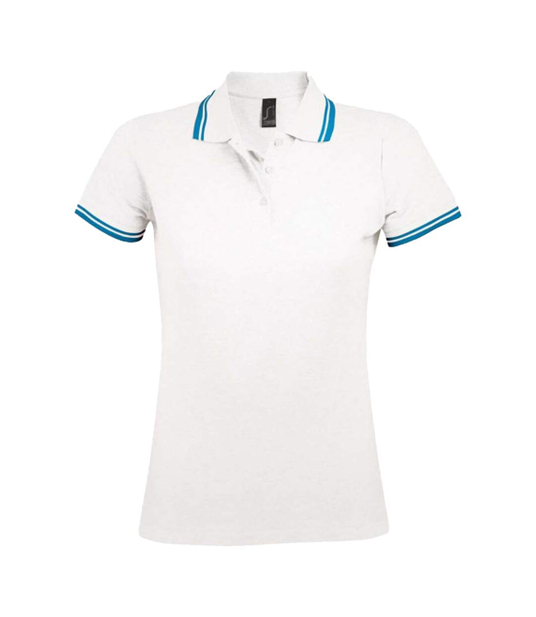 Polo Pasadena Femme Blanc Turquoise Pâle SOLS-1