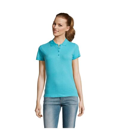 Passion Polo 100% Coton À Manches Courtes Femme Bleu Atoll SOLS