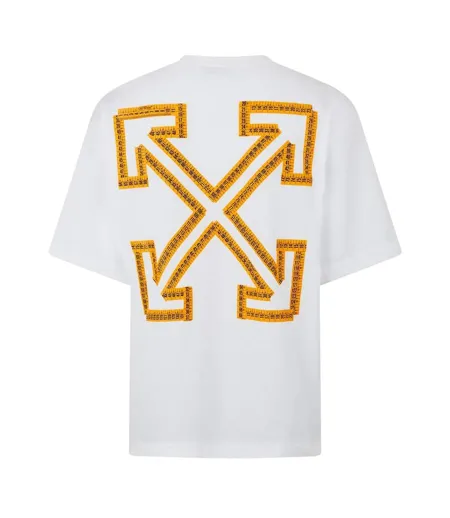 Unisex Adult Arrow Cotton Skater T-shirt White Citrus Off White