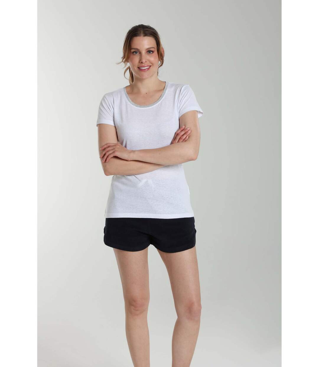 Tee Shirt Col Rond Lurex Manches Courtes Femme Tee Summer  | Gerard Pasquier Avec Col Rond | Gerard-2