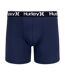 Lot De 3  Boxers Motif/style Uni Homme Bleu Marine Gris Noir Hurley-3