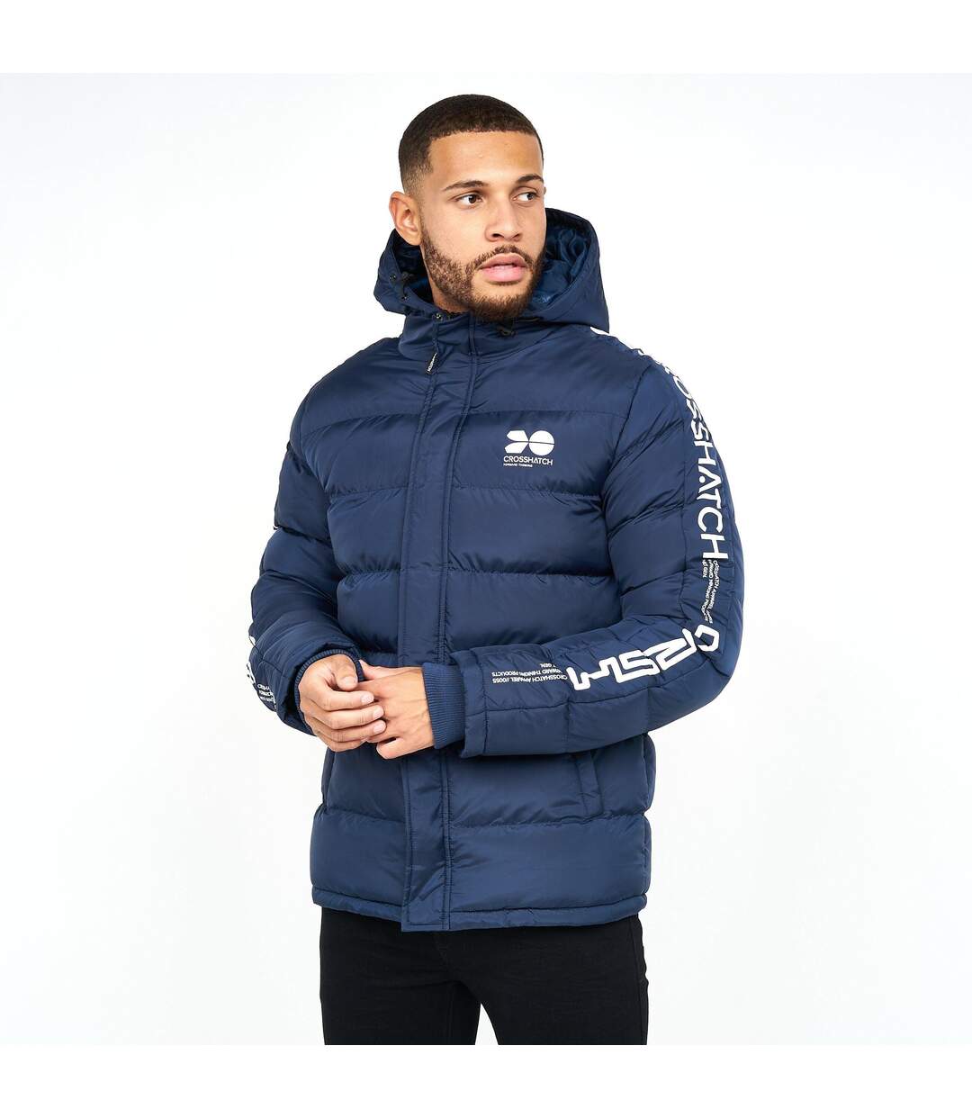 Crosshatch Mens Farnworth Padded Jacket (Navy)