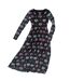 Womens/ladies All-over Print Mesh Midi Dress Black The Nightmare Before Christmas-2