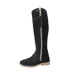 Womens/ladies Arabella Leather Long Boots Black Moretta-1