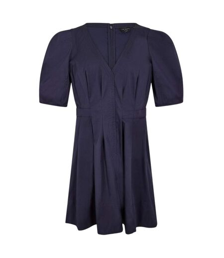 Robe Courte Manches Bouffantes Femme Bleu Marine Ted Baker