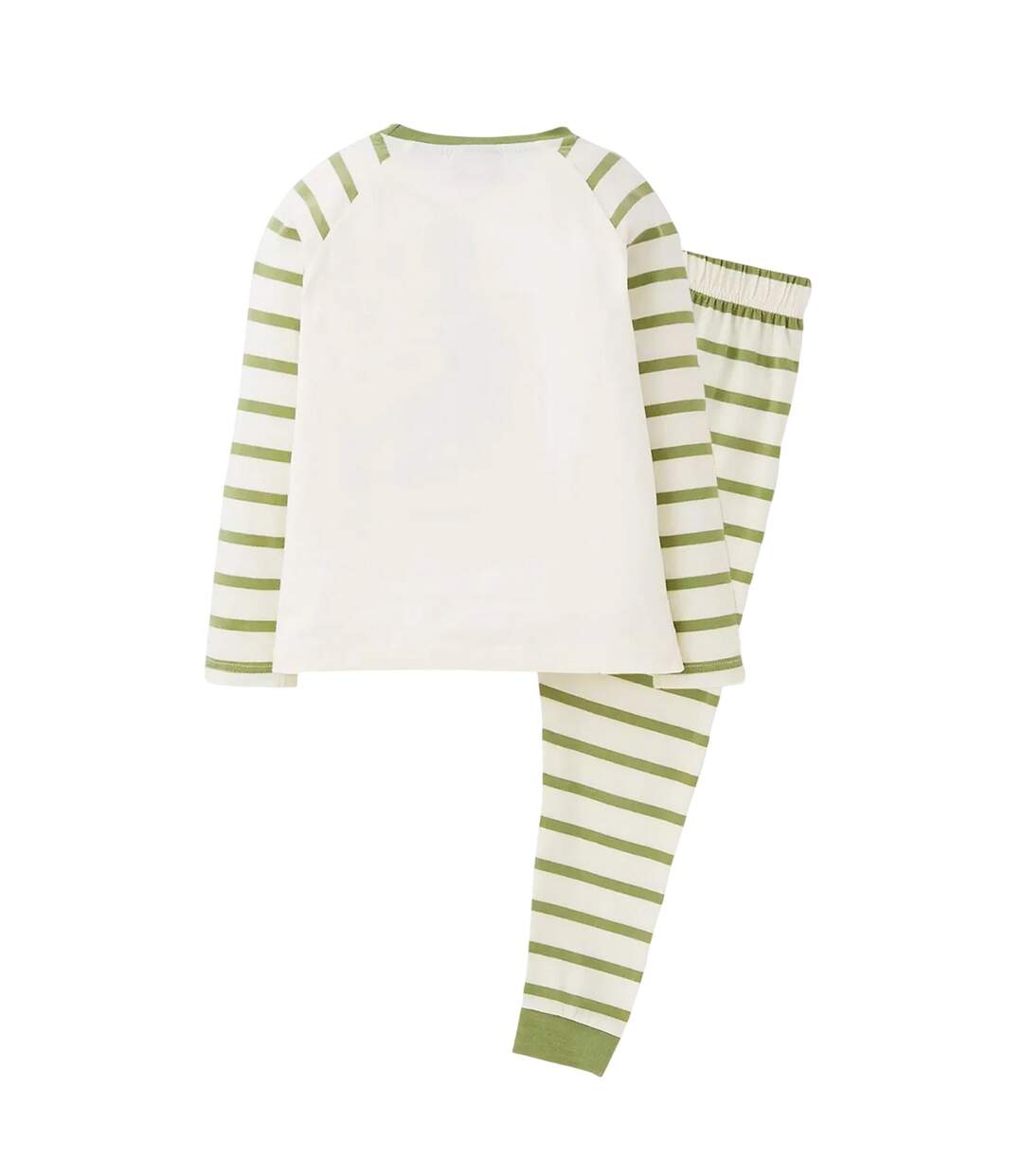Ensemble De Pyjama Long Motif/style Rayé Femme Blanc Vert Elf-3
