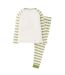 Ensemble De Pyjama Long Motif/style Rayé Femme Blanc Vert Elf-3