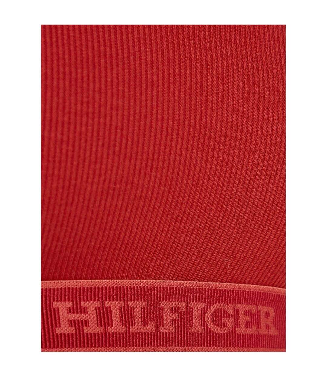 Womens/ladies Ribbed Cotton Bralette Dark Red Tommy Hilfiger-4