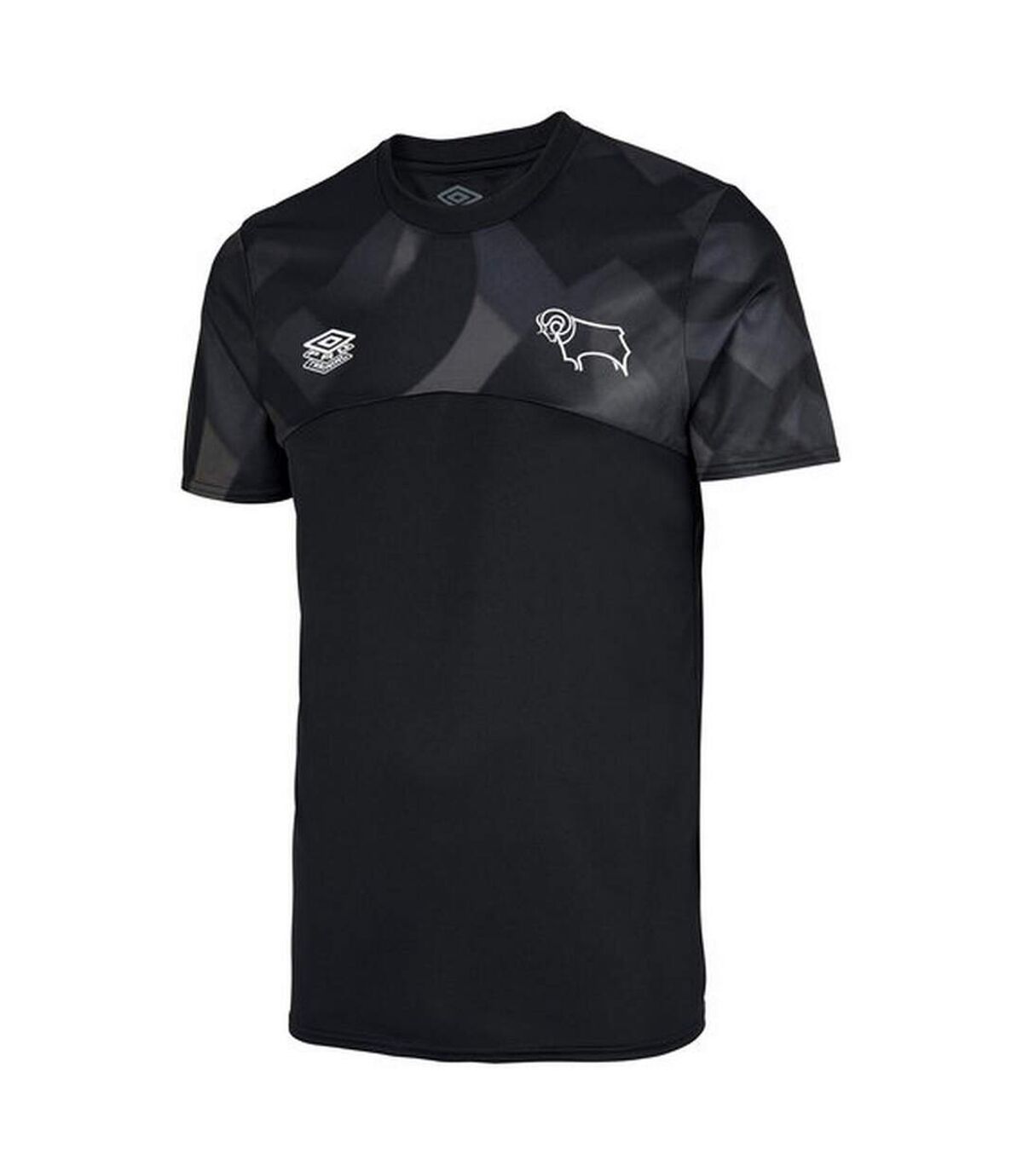 Derby County FC Mens 22/23 Umbro Warm Up Jersey (Black/Carbon)