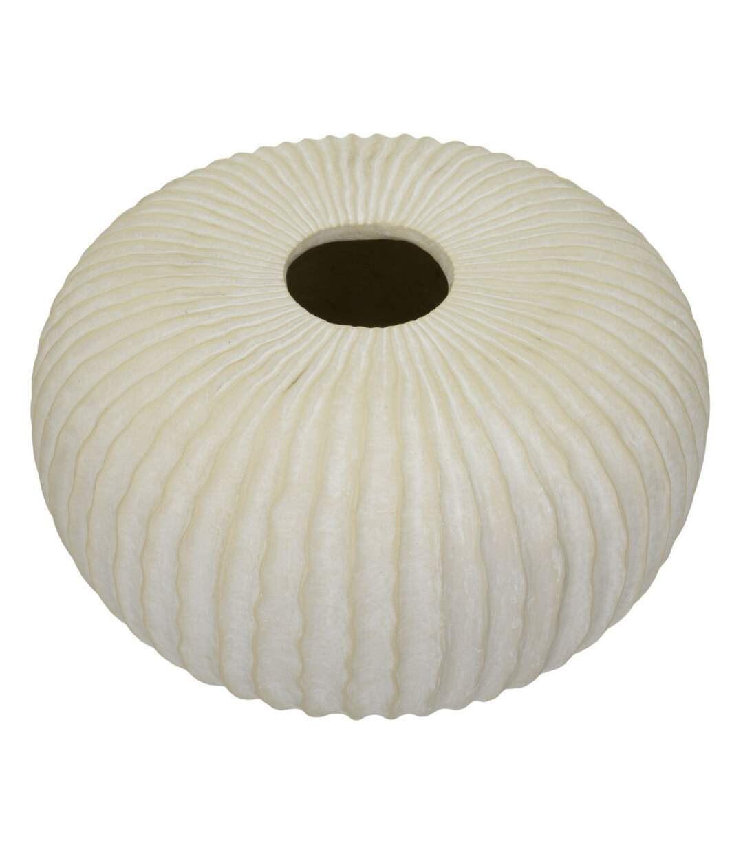 Vase Design Rainuré Icicle 40cm Crème-2