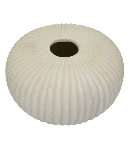 Vase Design Rainuré Icicle 40cm Crème