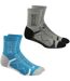 Pack Of 2  Womens/ladies Outdoor Boot Socks  Light Steel Niagra Blue Regatta-2