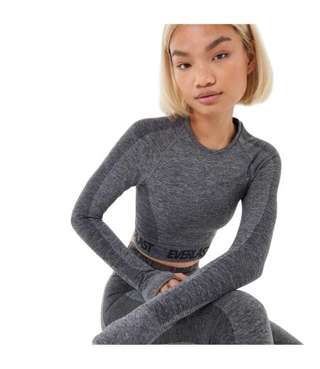 Haut Court Manches Longues Femme Charbon Chiné Chiné Everlast