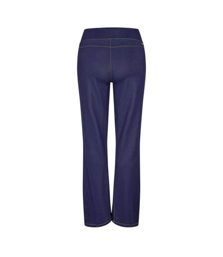 Womens/ladies Denim Look Yoga Pants Purple Puma