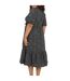 Robe Portefeuille Manches Bouffantes Motif/style Imprimé Léopard Femme Noir Blanc Brave Soul-3