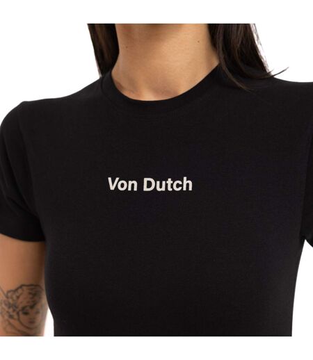 T-shirt femme moulant col rond print devant Flash Vondutch