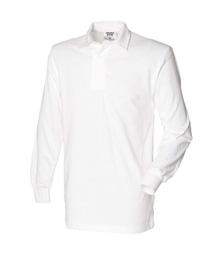 T-shirt de rugby à manches longues en coton homme blanc Front Row