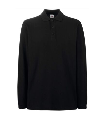 Fruit Of The Loom Mens Premium Long Sleeve Polo Shirt (Black) - UTBC1383