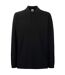 Fruit Of The Loom Mens Premium Long Sleeve Polo Shirt (Black) - UTBC1383