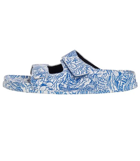 Womens/ladies appledore printed pool sliders azure Weird Fish